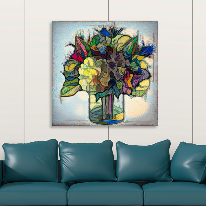 " Floral 238B ", 36" H x 36" W x 1.5" D