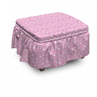 Housse pour repose-pieds rose animaux amusants