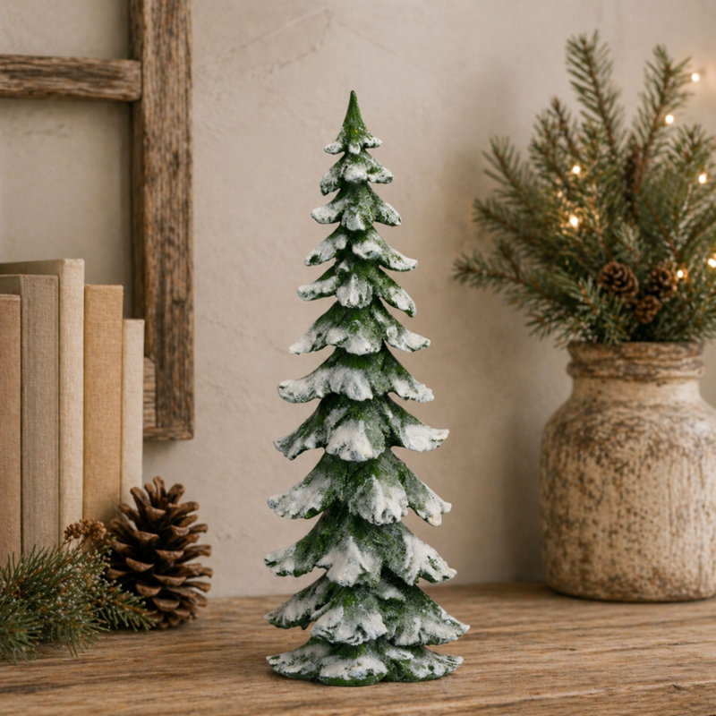 Resin Tree, 26" H x 9" W x 7" D, Green