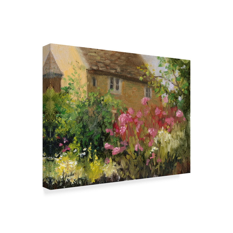 Art mural sur toile tendue - "Mary Cotswold Cottage Iv" par Mary Jean Weber pour décoration de salon, de chambre à coucher ou de bureau - 24 x 32