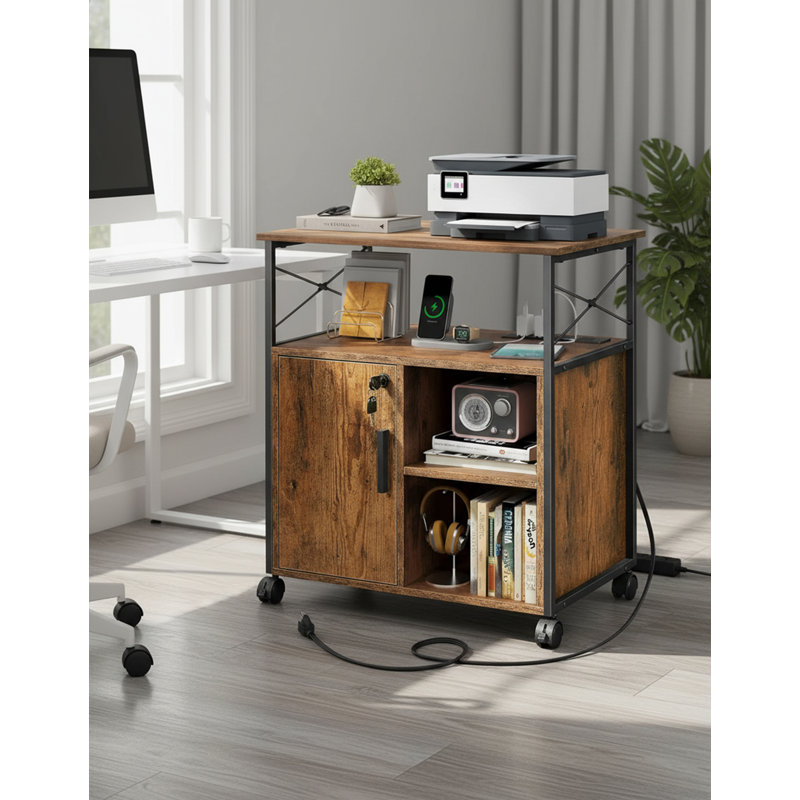66cm H x 60cm W File Cart with Wheels
