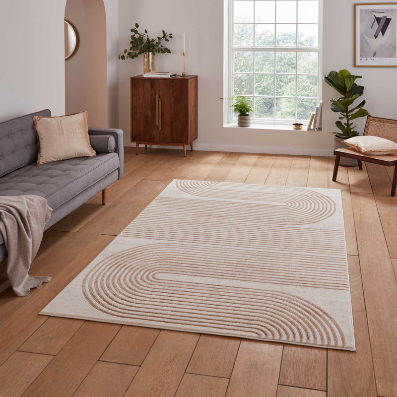 Apollo Modern Swirl Metallic Rug Bronze/Grey, Rectangle 200 x 290cm
