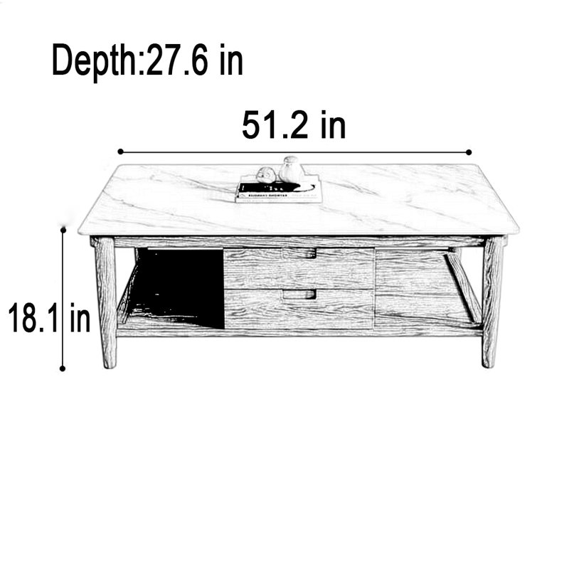 Table basse moderne avec rangement Rockboard