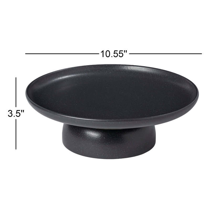 Casafina Pacifica Stoneware Cake Stand, Seed Gray