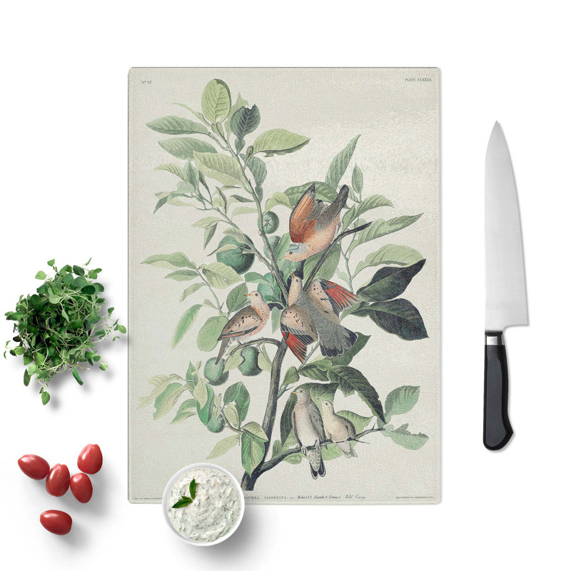 Glass Ground Doves by John James Audubon Chopping Board, 28.5 cm W x 20 cm L