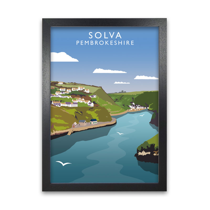 Solva Pembrokeshire 1 Piece Single Picture Frame Wall Art, 297 cm H x 21 cm W, Black