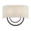 Grande applique dorée 2 lumières ADA avec abat-jour en tissu avoine fabriqué à la main avec tissu blanc à l'intérieur-1084118596