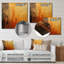 «Orange Chaos Collage II», art mural abstrait en métal-1025138129