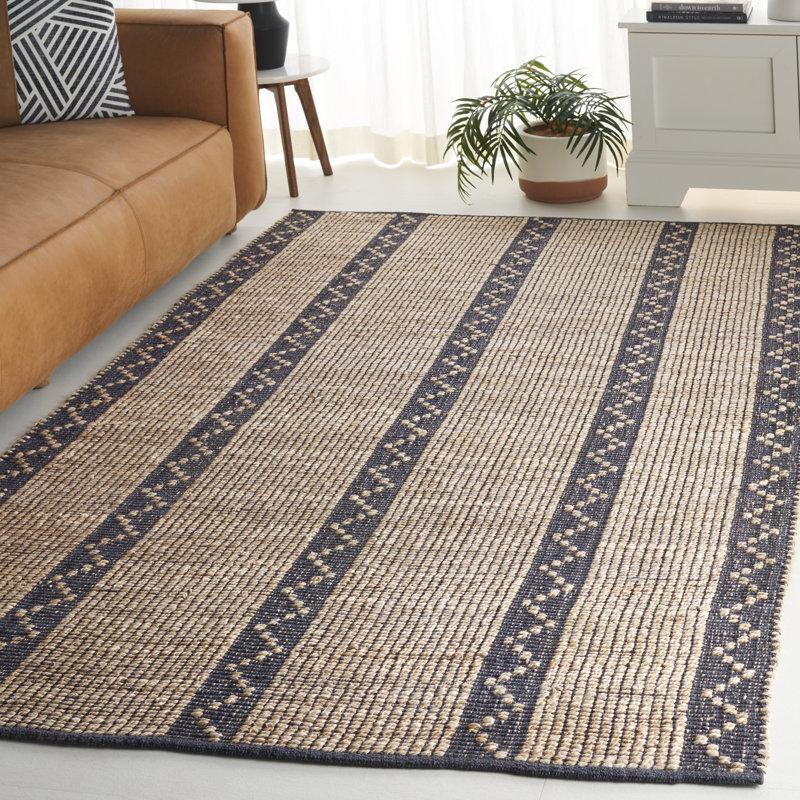Iyadurai Natural Fiber Flat Weave Jute Pile Southwestern Rug, Rectangle 5' x 8'