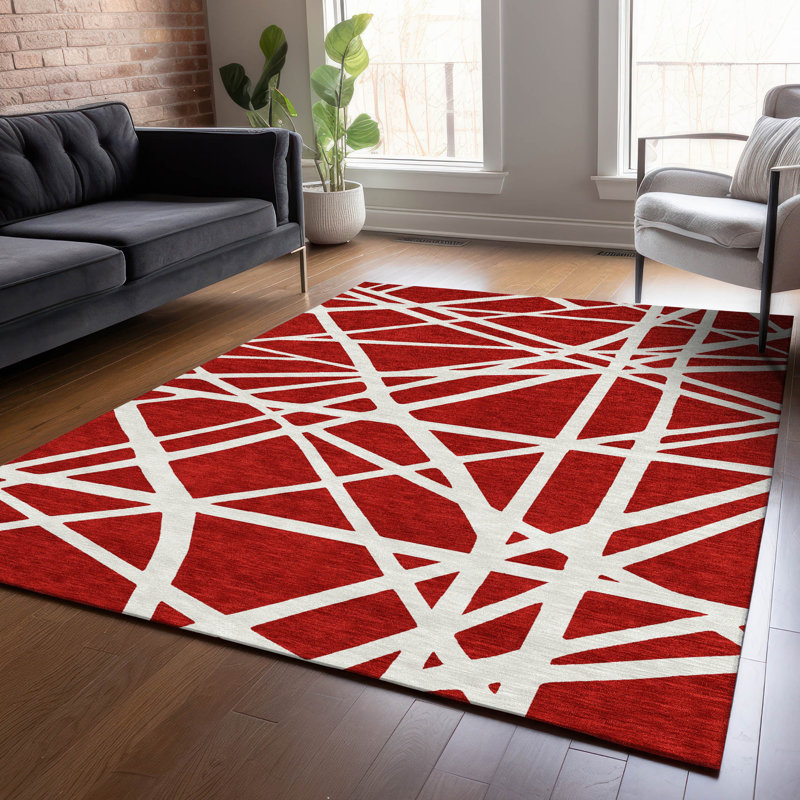 Tapis intérieur / extérieur rouge Zephina , 8' x 10'
