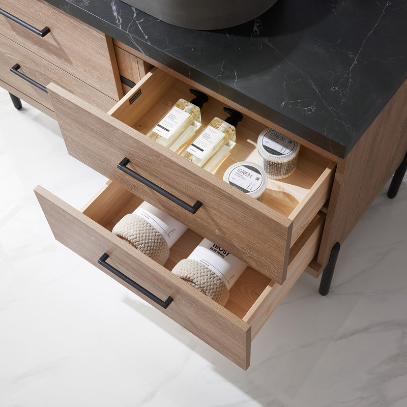 Nisbet 48'' Single Bathroom Vanity with Stone Top