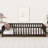 Kids Twin Soild Wood Platform Floor Bed With Safety Guardrails For Bedrooms-615584868