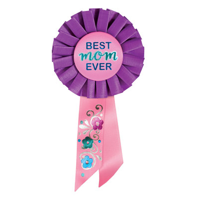 Rosette Best Mom Ever - 3 ¼ po x 6 ½ po - paquet de 6