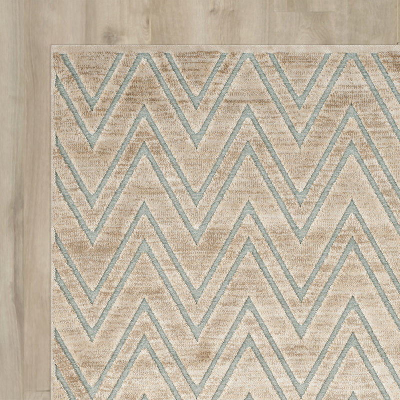 Haileymarie Paradise Performance Chevron Rug, Rectangle 5'3" x 7'6"