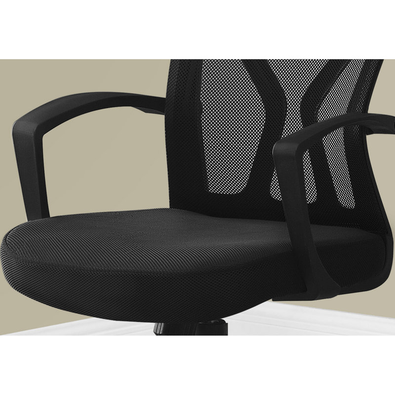 Chaise de travail contemporaine, hauteur réglable et coussin de siège généreux, métal maillé noir, siège d'ordinateur large pour plus de confort, fabrication en métal