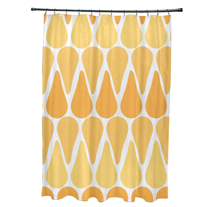 Rideau de douche simple synthétique Synthia, Jaune