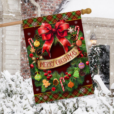 Adorned Wreath House Flag