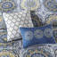 Courtepointe très grand / très grand bleu - médaillon floral, coussins brodés, matériau de microfibre 6 pièces, très grand lit, avec grands médaillons, 100%-117361762-117361761