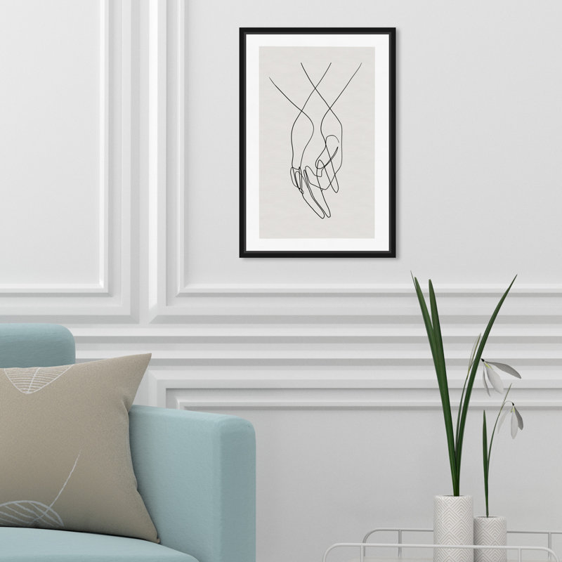 «Hands Shapes», impression sur toile, Toile encadrée, H 15 po x l 10 po, Noir