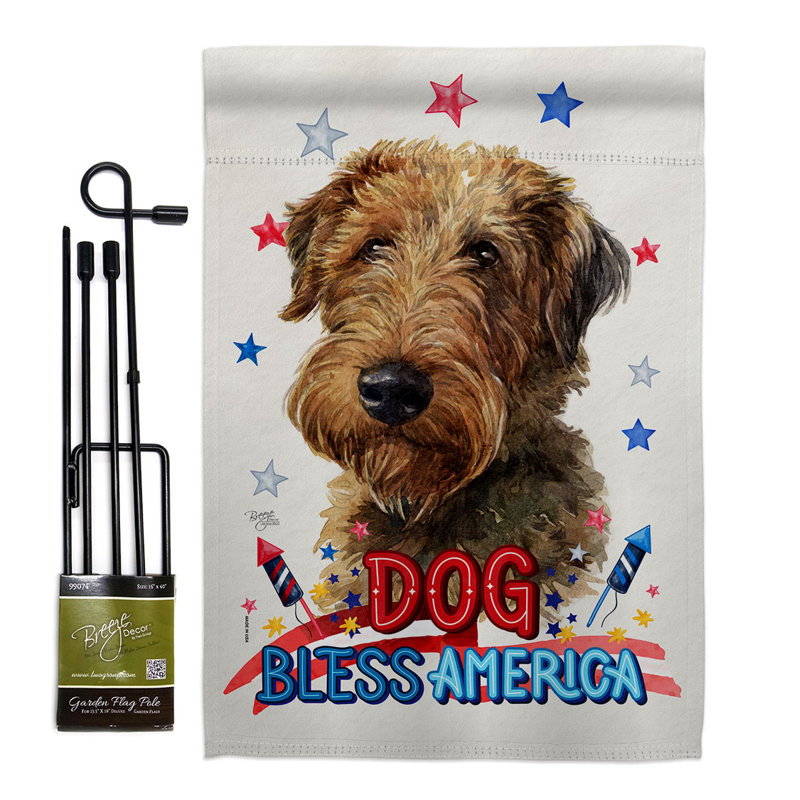 Drapeau de jardin Patriotic Welsh Terrier, H 18,5 po x l 13 po