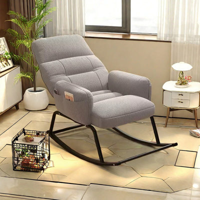 Adjustable Back Rocking Chair with Storage Bag