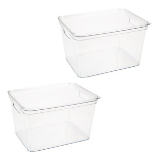 123 Oz Food Storage Container Clear With Beige Lid 6.5 Tall