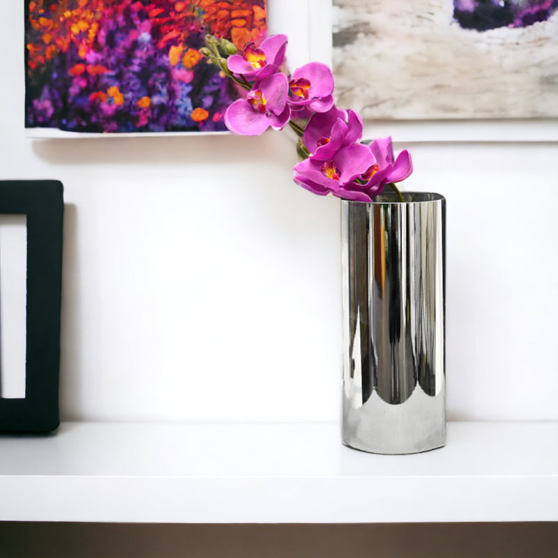 Gonta Glass Table Vase, Silver, Small