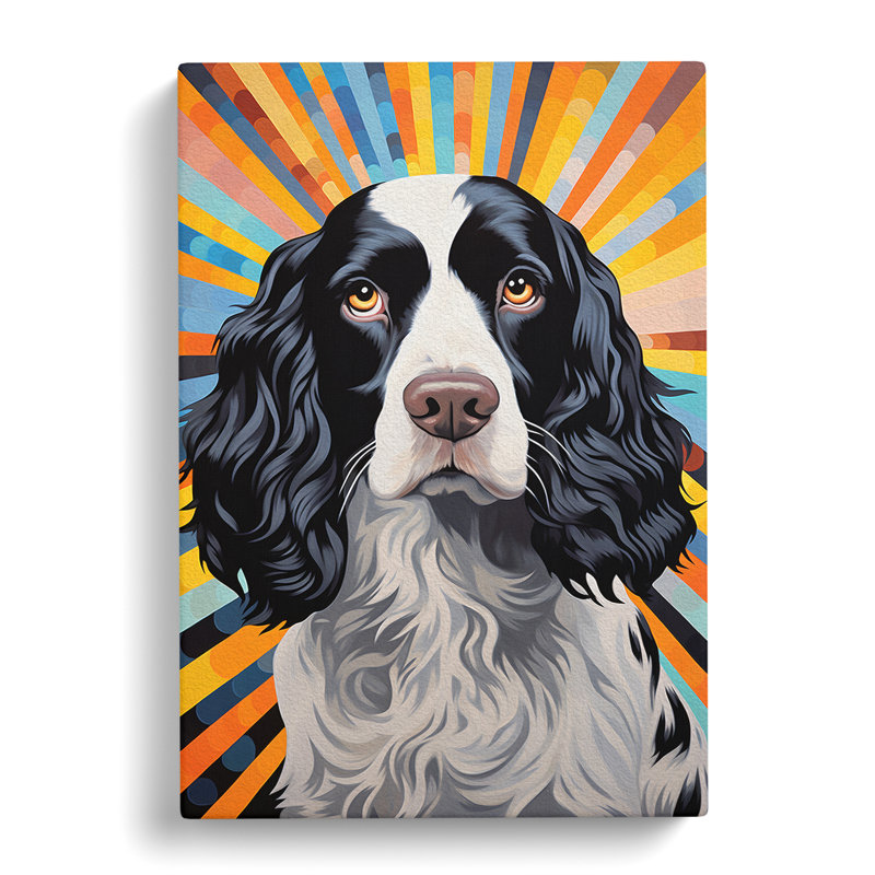 English Springer Spaniel Op Art - Wrapped Canvas, 60cm H x 40cm W x 3cm D