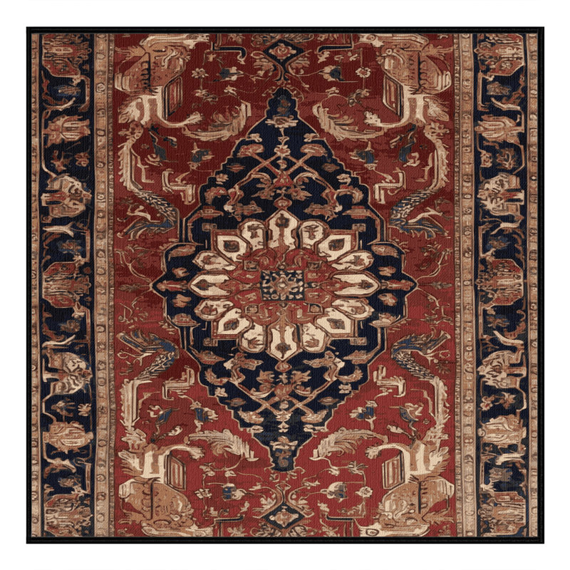 Tapis brun lavable à la machine, Carré 6 pi