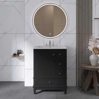 Meuble-lavabo autoportant 24 po avec lavabo en céramique 24 po
