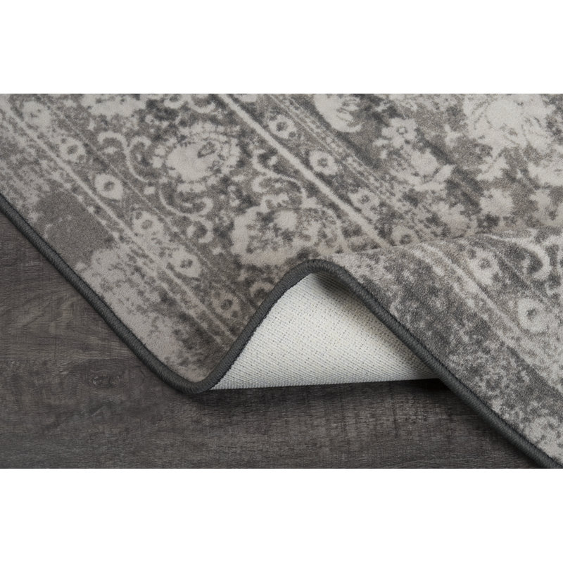 Tapis oriental argenté brun Goutier Camak, Rectangle 3 pi 10 po x 5 pi 4 po