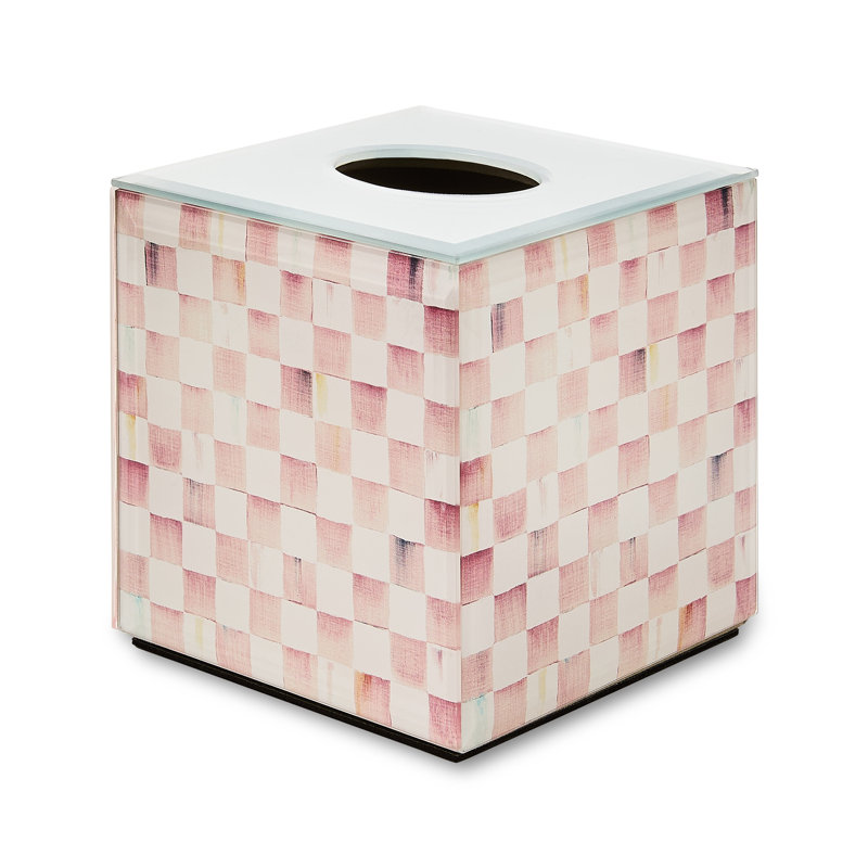 Rosy Check Glass Boutique Tissue Cover