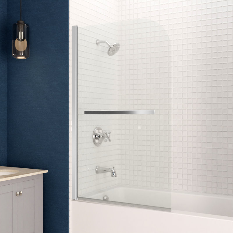 Myth 28" x 56" Frameless Hinged Tub Door in Polished Chrome