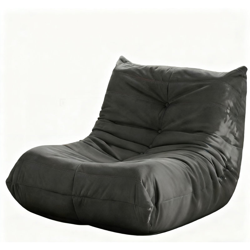 Fauteuil d'appoint luxueux avec détails capitonnés, fauteuil confortable en microfibre pour le salon, 1pc, Gray