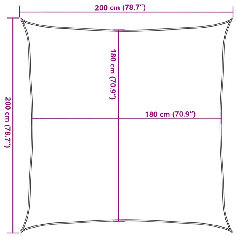 Fithian 2m x 2m Square Shade Sail, Blue