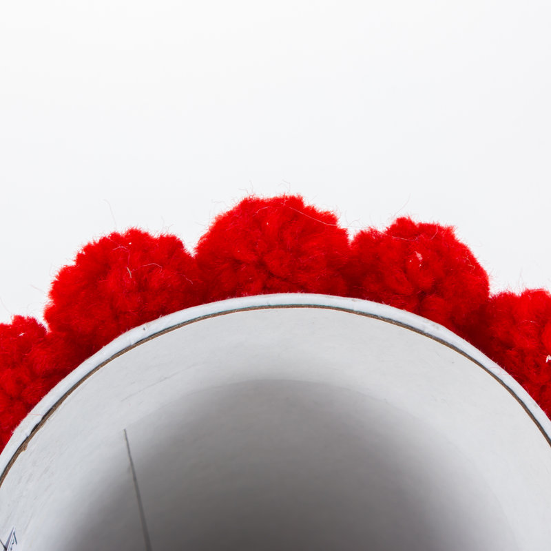Set Of 3 Red And White Festive Holiday Pom Pom Trees