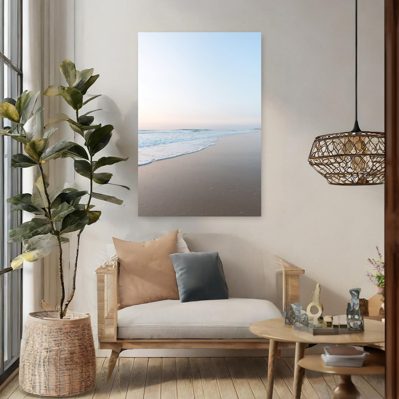 Art contemporain, plage contemporaine, océan, H 48 po x l 32 po