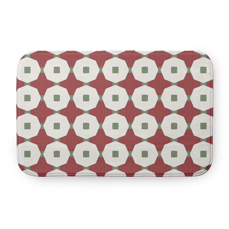 Tapis de bain GGG, L 17 po x L 24 po, Rouge