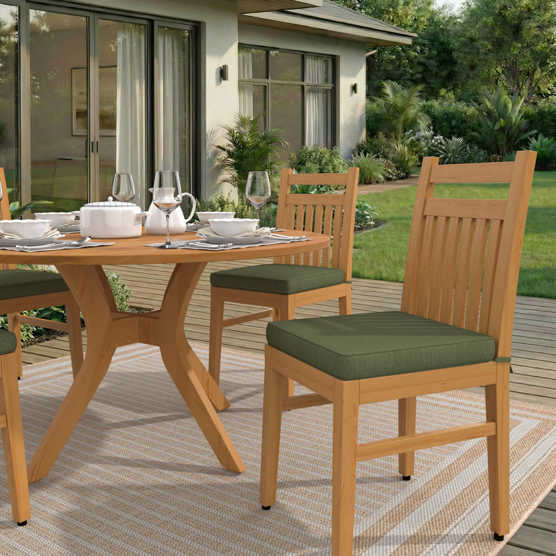 Sunbrella Indoor/Outdoor Dining Chair Cushion, 16" W x 16" D, Sunbrella® Canvas Fern