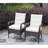 2 Dining Chairs With Beige Cushions - Elegant Outdoor Seating Made Of Pe , Steel, , Fabric, Sponge Withstands Conditions  Beige  Patio Arrangement Group From Protected Harsh Weather Elements