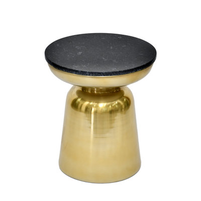 Modern Luxe Side Table With Granite Top
