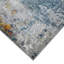 Tapis bleu et rose à tissage mécanique abstrait 2 pi x 3 pi