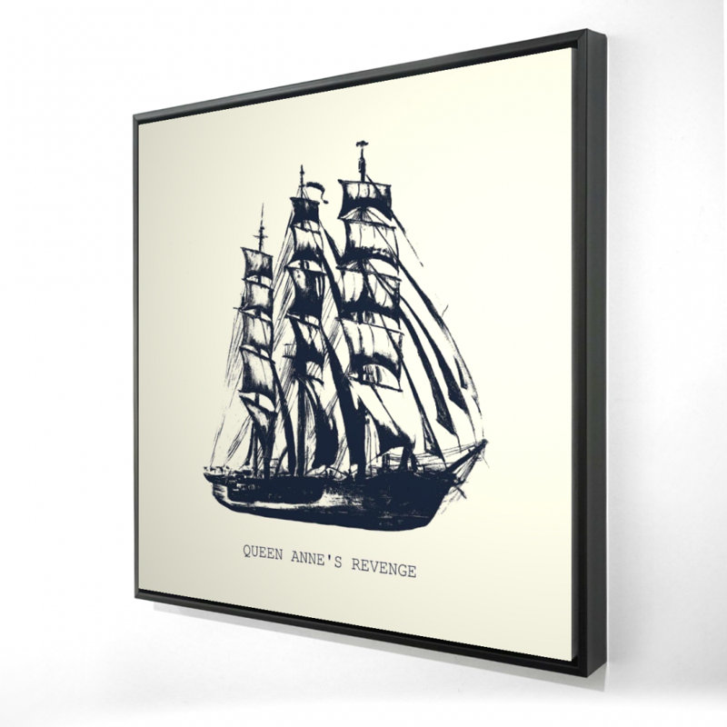 «Old Boat Coastal» - Art mural nautique pour la décoration intérieure, H 25,25 po x l 25,25 po