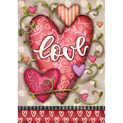 Toland Flower Love Hearts Inch Valentines Flag Heart Double Sided