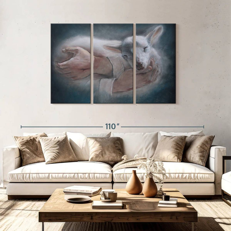 Adella Jesus Holding Lamb, 48" H x 74" W