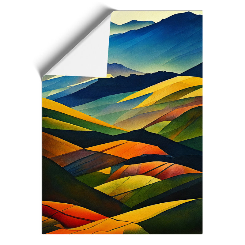 Watercolour Meadow Landscape No.5 - Wall Art, 29.7cm H x 21cm W, Paper, No Matte