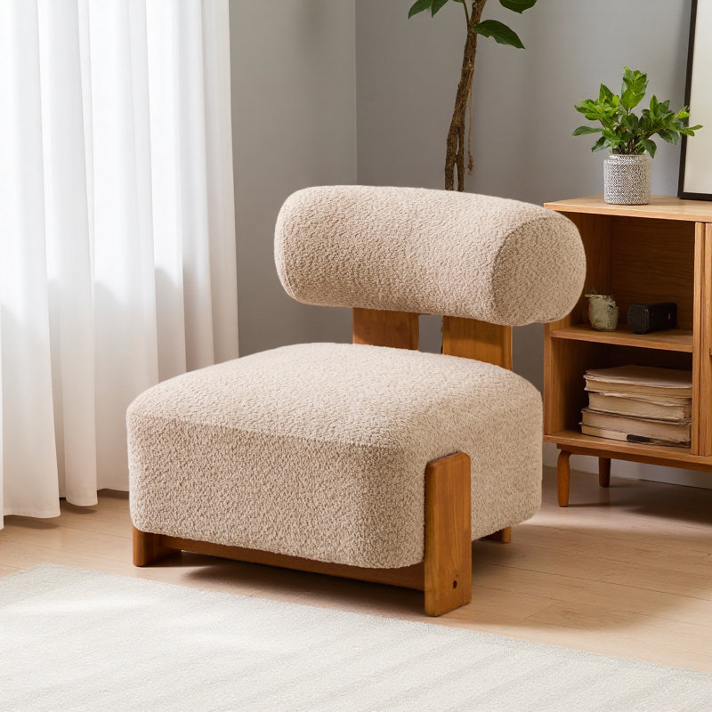 Chaise d'appoint Rheia Mid-Century, Amande