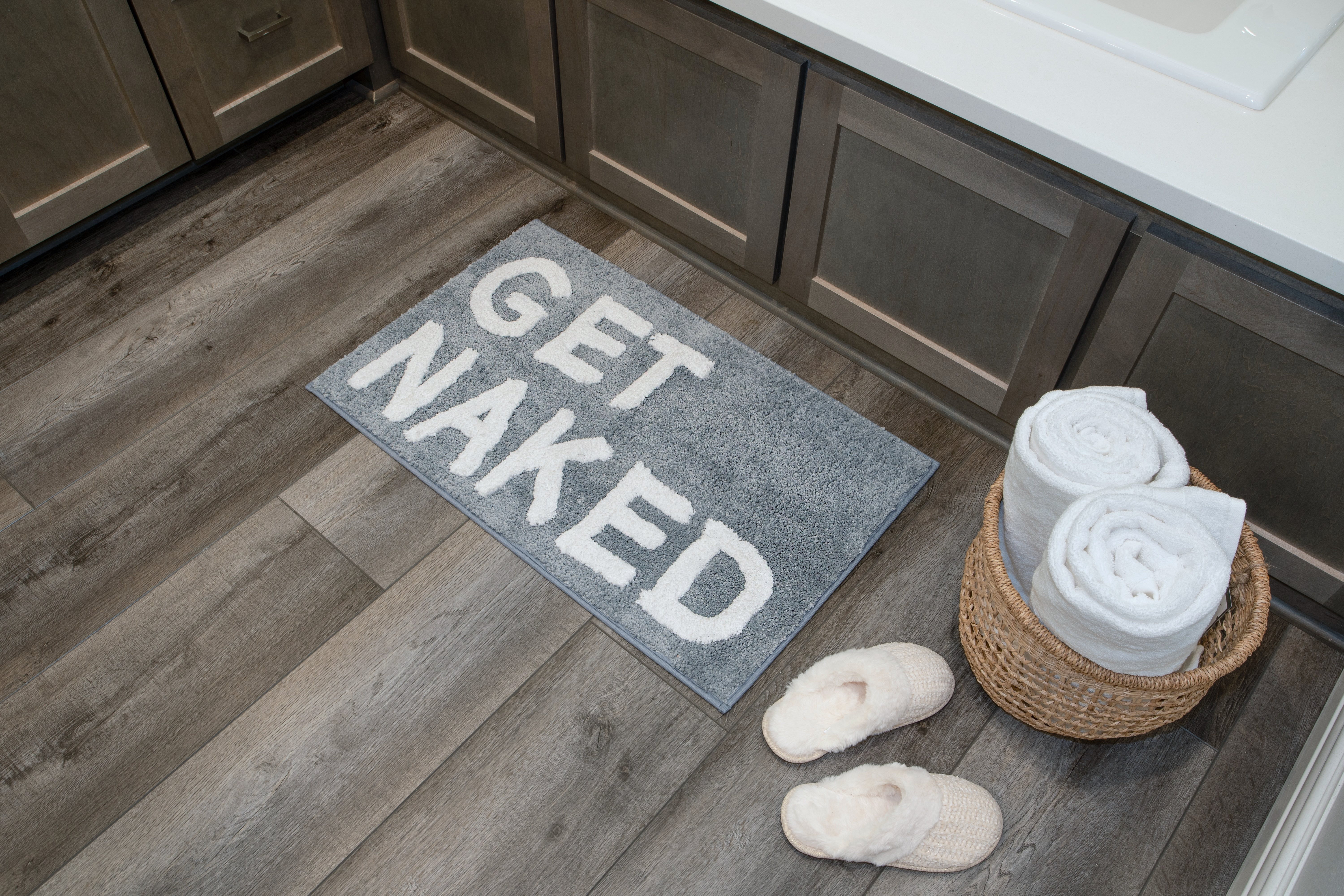 Funny Bath Mat Get Naked Pink Runner Bathroom Runner Cute Bathroom