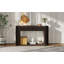 Console ovale cannelée avec 2 tiroirs et tablette inférieure, table d'entrée en bois avec glissières en métal lisse pour le salon-486706073