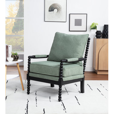 Accent Chair With Turned Wood And Solid Frame